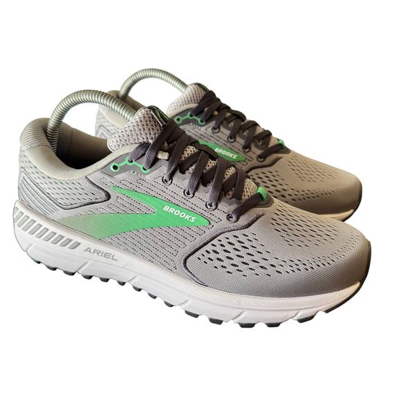NWOB BROOKS WOMEN’S BROOKS ARIEL 20 GREY/GREEN ATHLETIC RUNNING SHOES Size 9 - Picture 1 of 7
